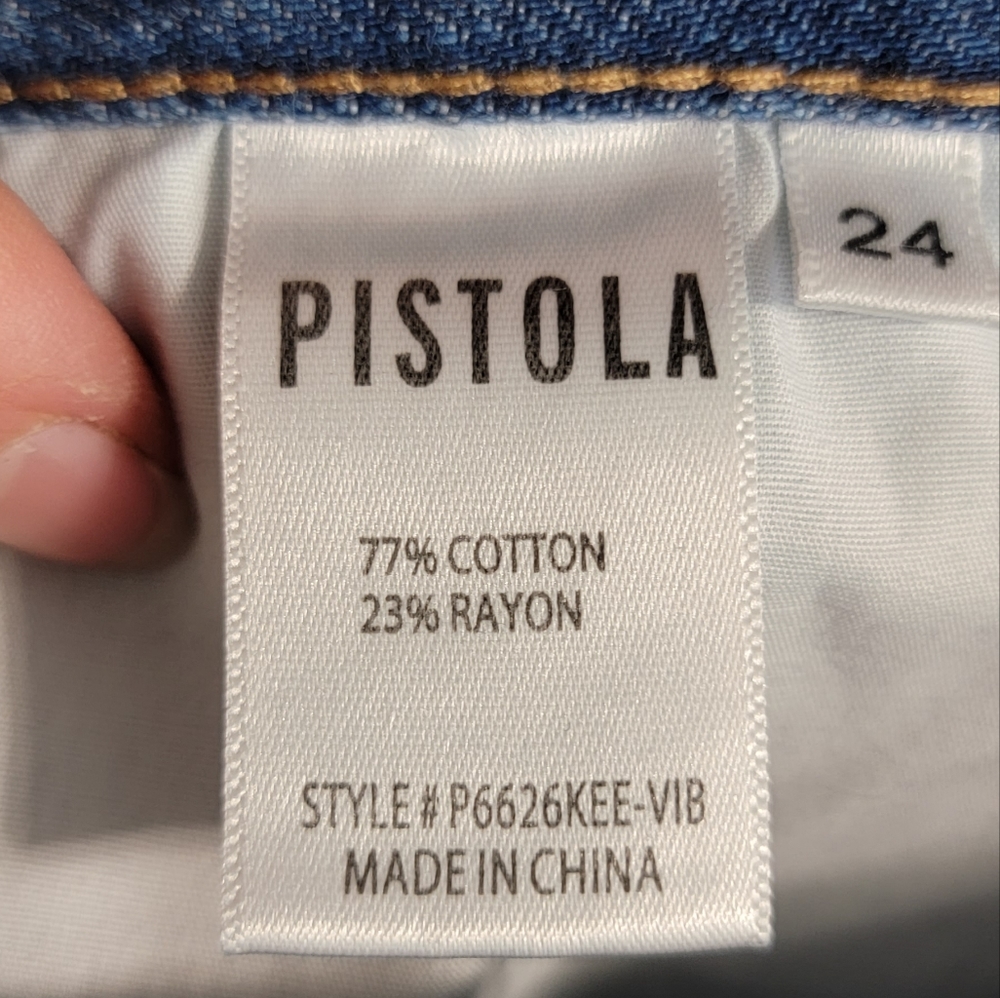 pistola Light Blue Distressed Straight-Leg Jeans - Picture 10 of 12